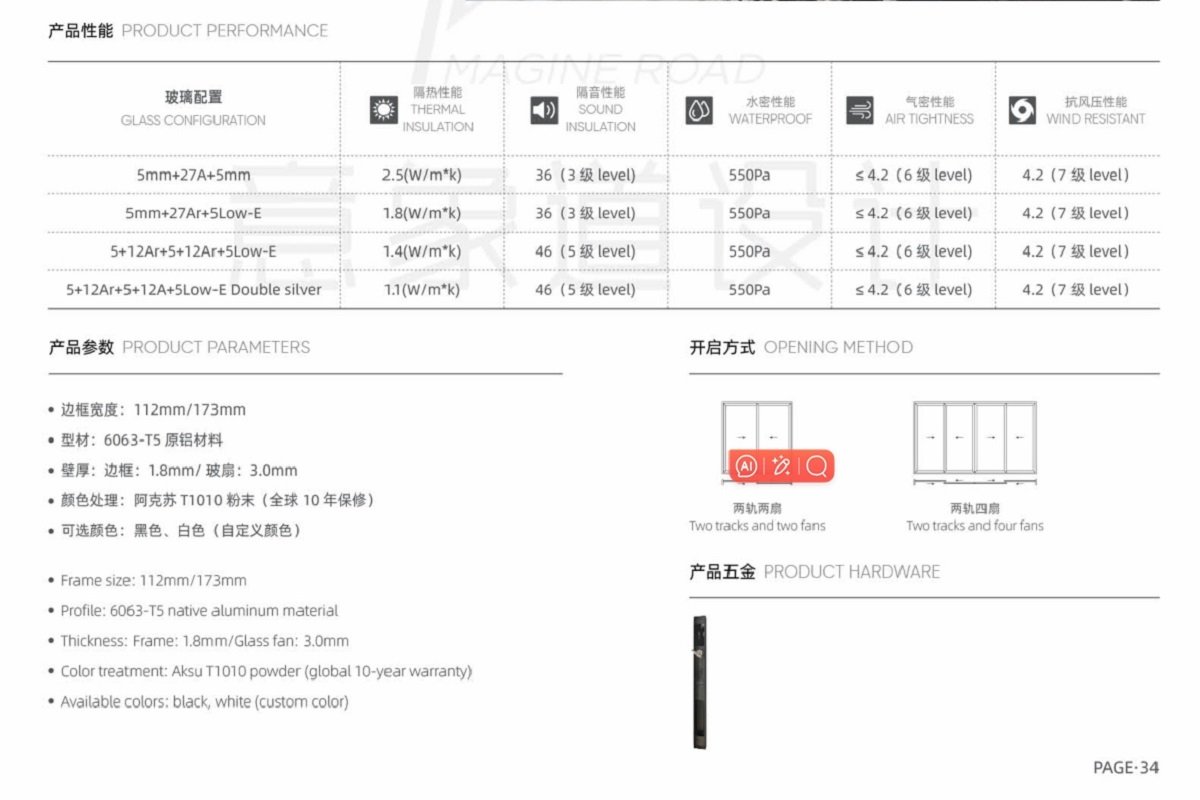 Sliding Glass Doors/Day Panoramic Sliding Door​/Aluminium Door