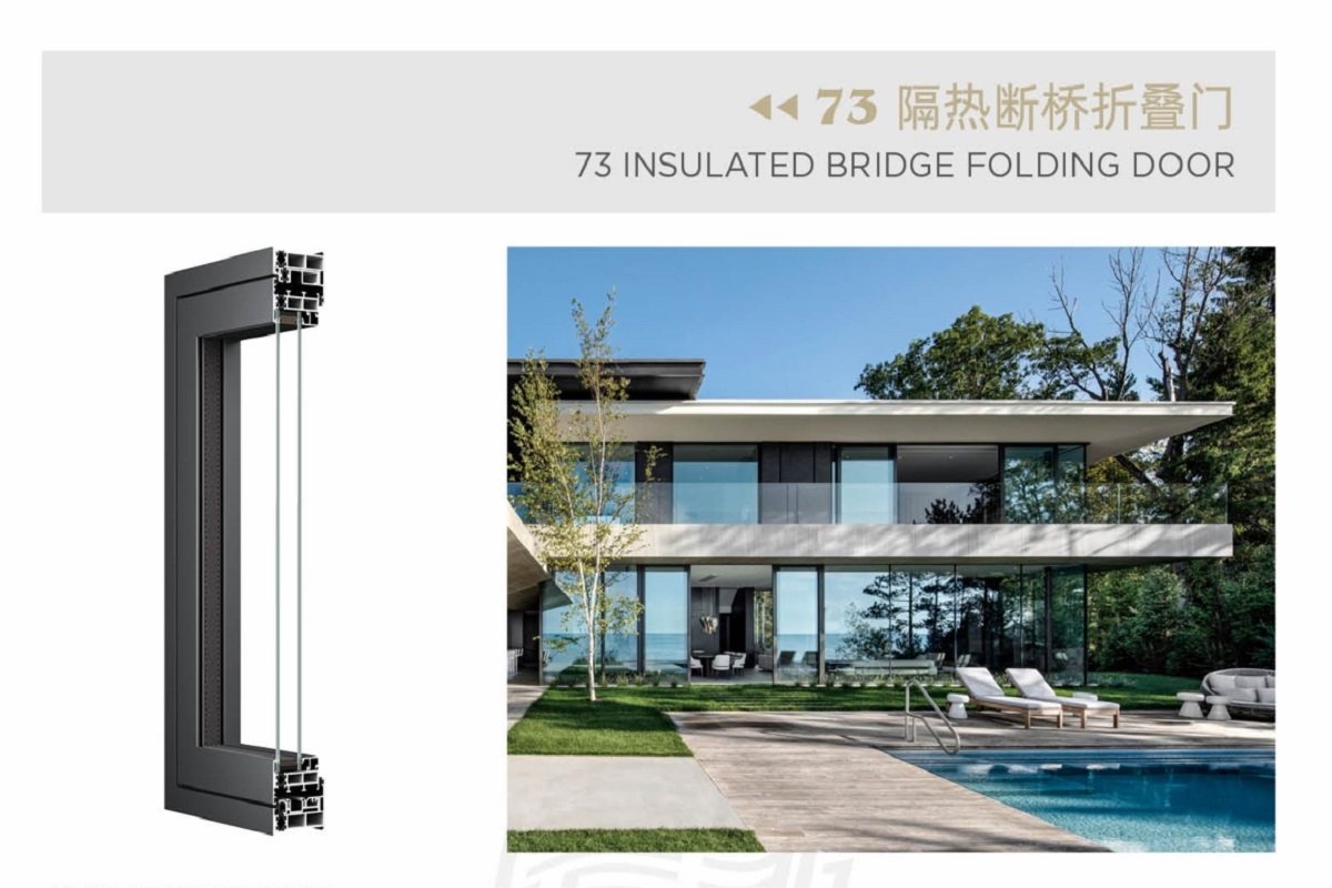 folding concertina doors\bi  fold doors\Insulated Bridge Folding Door​\Glass Door\Aluminum Glass Door